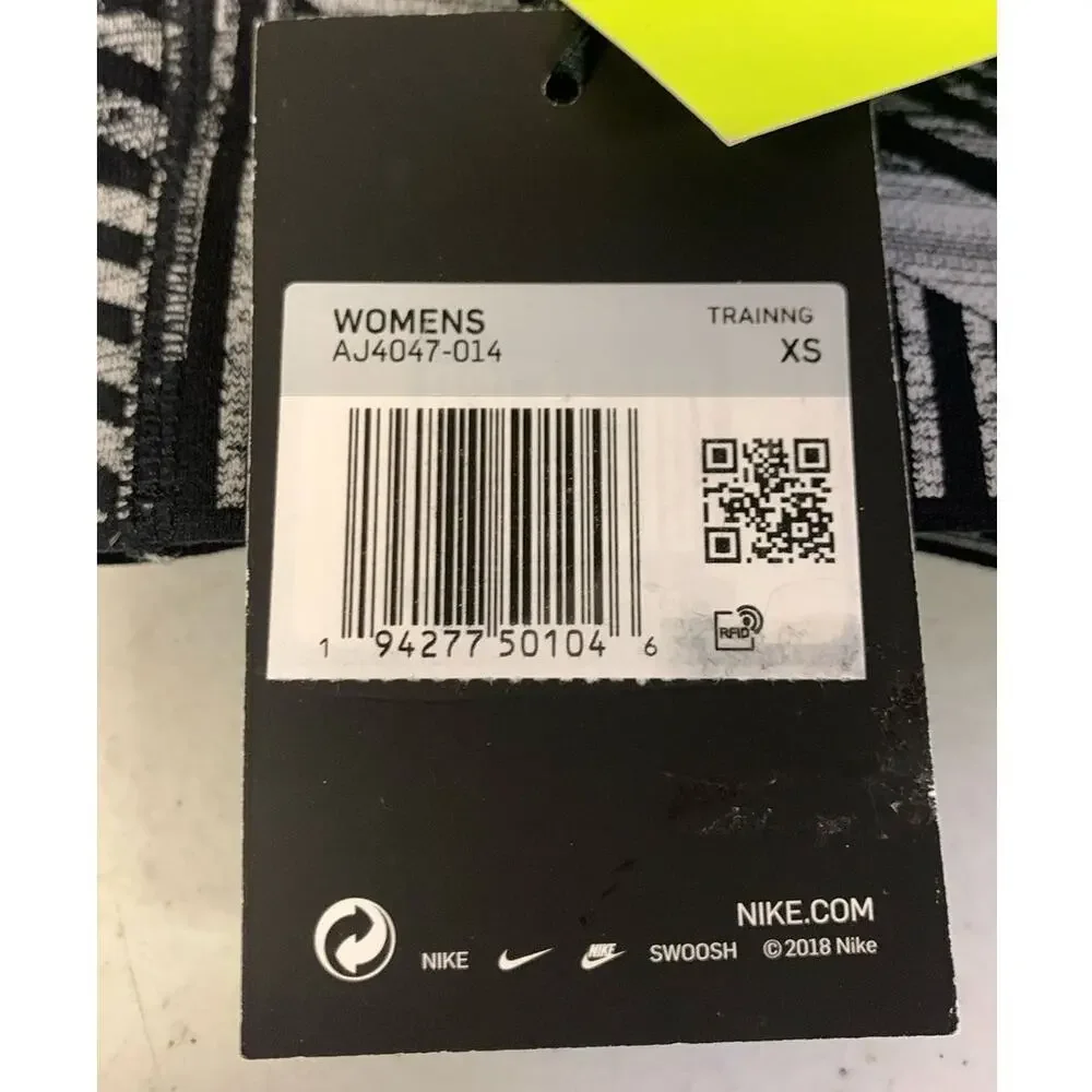 Nike Flyknit Women's XS Black High-Support Non-Padded Sports Bra, Grey